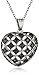Amazon Collection Sterling Silver Black Diamond Heart Pendant Necklace (.50 cttw), 18
