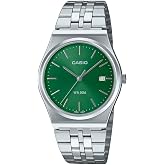 Casio MTP-B145D-3AV Men's Vintage Stainless Steel Green Dial 3-Hand Analog Watch