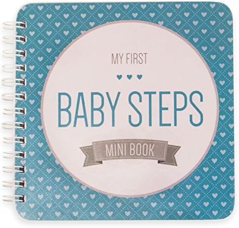 NEW! Baby First Year Memory Mini Book. Aqua Lagoon "Modernista"(TM), Poly Cover Hand Made. Intimate, travel size memory keeper record book and journal for Boy or Girl. 5x5" - Best Shower Gift!