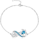 Fenthring Sea Turtle Anklet Infinity Turtle Ankle Bracelets for Women Anklets Sterling Silver 925 Beach Ocean Theme Jewelry Mothers Day Gifts