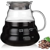 Glass Coffee Server for Drip Coffee Maker, Standard Glass Coffee Carafe, Coffee Pot with Lid, Clear, 03 800ml(27oz)