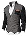 H2H Mens Casual Slim Fit Knitted Cardigan Herringbone Patterned With Pocket