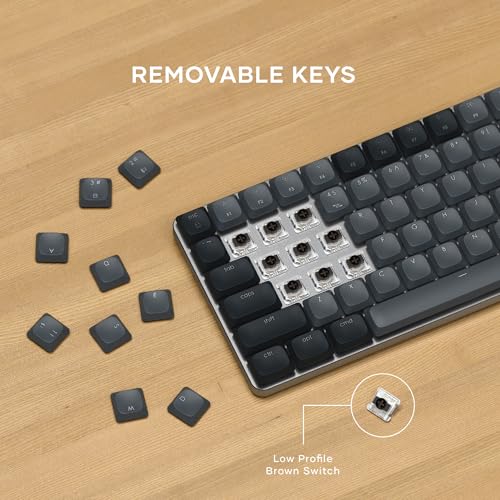 Satechi SM1 75% Mechanical Keyboard, LED Backlit Bluetooth Keyboard, 84 Keys Compact Wireless, Gaming Keyboard for Mac and Windows - Dark Grey/Grey (US-QWERTY LAYOUT)
