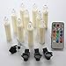 Gedengni Colorful LED Candle Battery Candlesticks 10pcs Remote Taper Candle LED Chandelier Flameless Candle Sticks with Clip for Christmas Tree Weddings Vigil and Menorah (4'', Ivory),Pack of 10