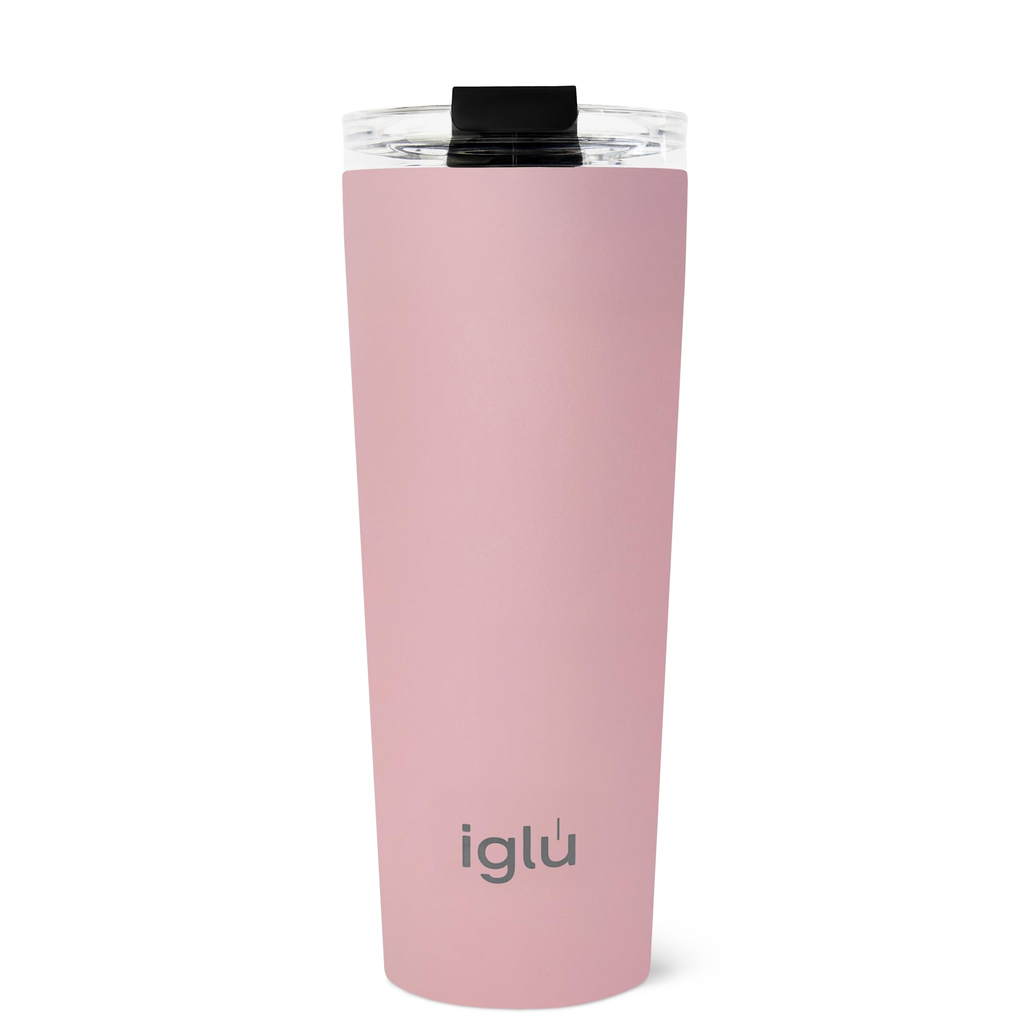 iglu Reusable Coffee Cup | Thermal Insulated Stainless Steel Travel Mug with Lid | Double Walled - Great for Hot & Cold Drinks | His & Hers Premium Eco-Friendly Gift (Himalayan Pink, 20oz)