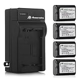 Powerextra Battery (4-Pack) and Charger for Sony NP-FW50 and Sony Alpha a6500, Alpha a6300, Alpha a6000, Alpha a7 II, Alpha a7R II, Alpha a7S II, Alpha a5000, Alpha a5100 Digital Camera