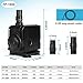 PetOde 400 GPH (1500/H, 25W, 115V) Submersible Water Pump Ultra Quiet Sump Pumps for Pond, Aquarium, Fish Tank Fountain, Hydroponics Statuary Water Pumps with 8.2ft Power Cord