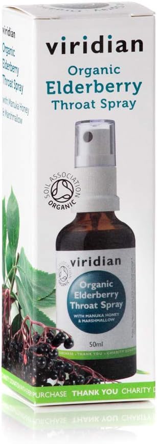 Organic Elderberry Throat Spray, 50 ml (Pack of 1)