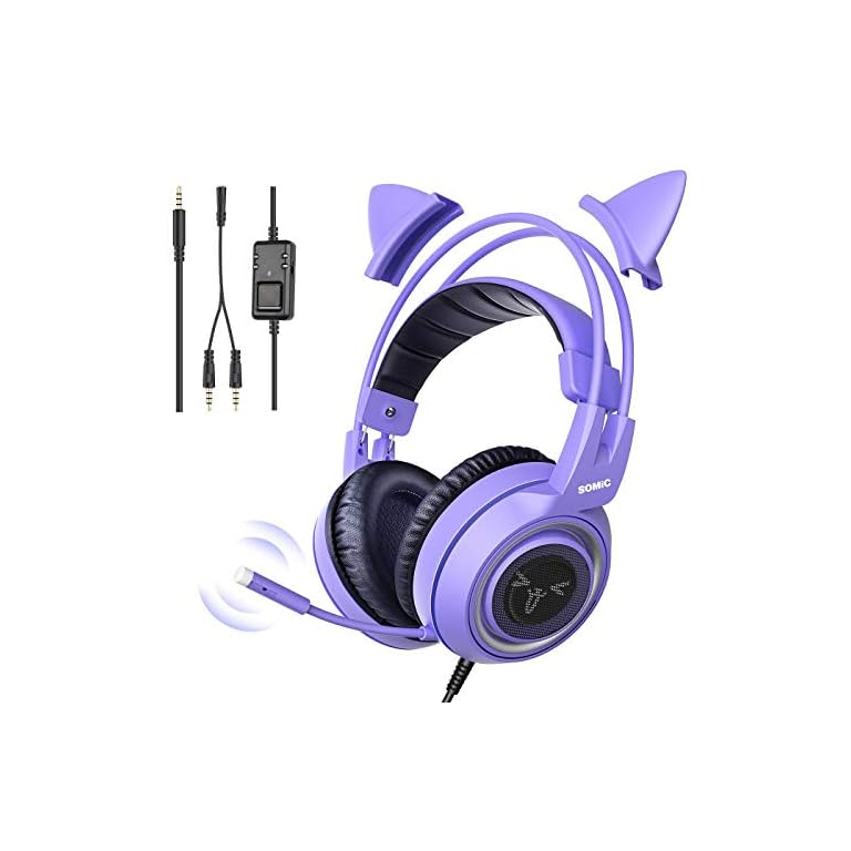 SOMIC G951S Purple Stereo Gaming Headset with Mic for PS4, PS5, Xbox