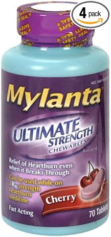 Amazon Com Mylanta Antacid Ultimate Strength Chewables Cherry 70 Count Tablets Pack Of 4 Health Personal Care