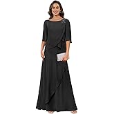 RODDRSYA Mother of The Bride Dresses for Women Chiffon Long Ruffle Wedding Guest Formal Party Evening Gown RO5