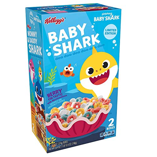 Kellogg's Pinkfong's Baby Shark Limited Edition Breakfast Cereal, Berry Fin-Tastic with Marshmallows (26.4 oz., 2 pk.)