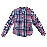 Levi's Little Girls' Plaid Long Sleeve Top, Rosey