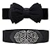 2 Pack Womens Vintage Wide Elastic Stretch Waist Belt Retro Cinch Belt
