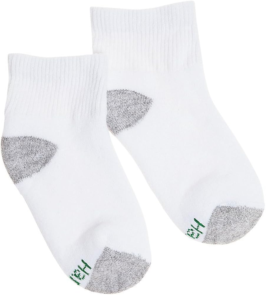 Hanes Boys Ankle Socks 6 Pack 432/6 White, Large Dress