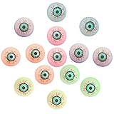 Aneco 24 Pieces Bouncy Balls Halloween Eye Balls Colorful Small Bouncy Toys Balls for Halloween Party Favors, Random Colors