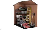 Keter Darwin 4x6 Garden Shed Natural Wood-Look Evotech Composite view 5