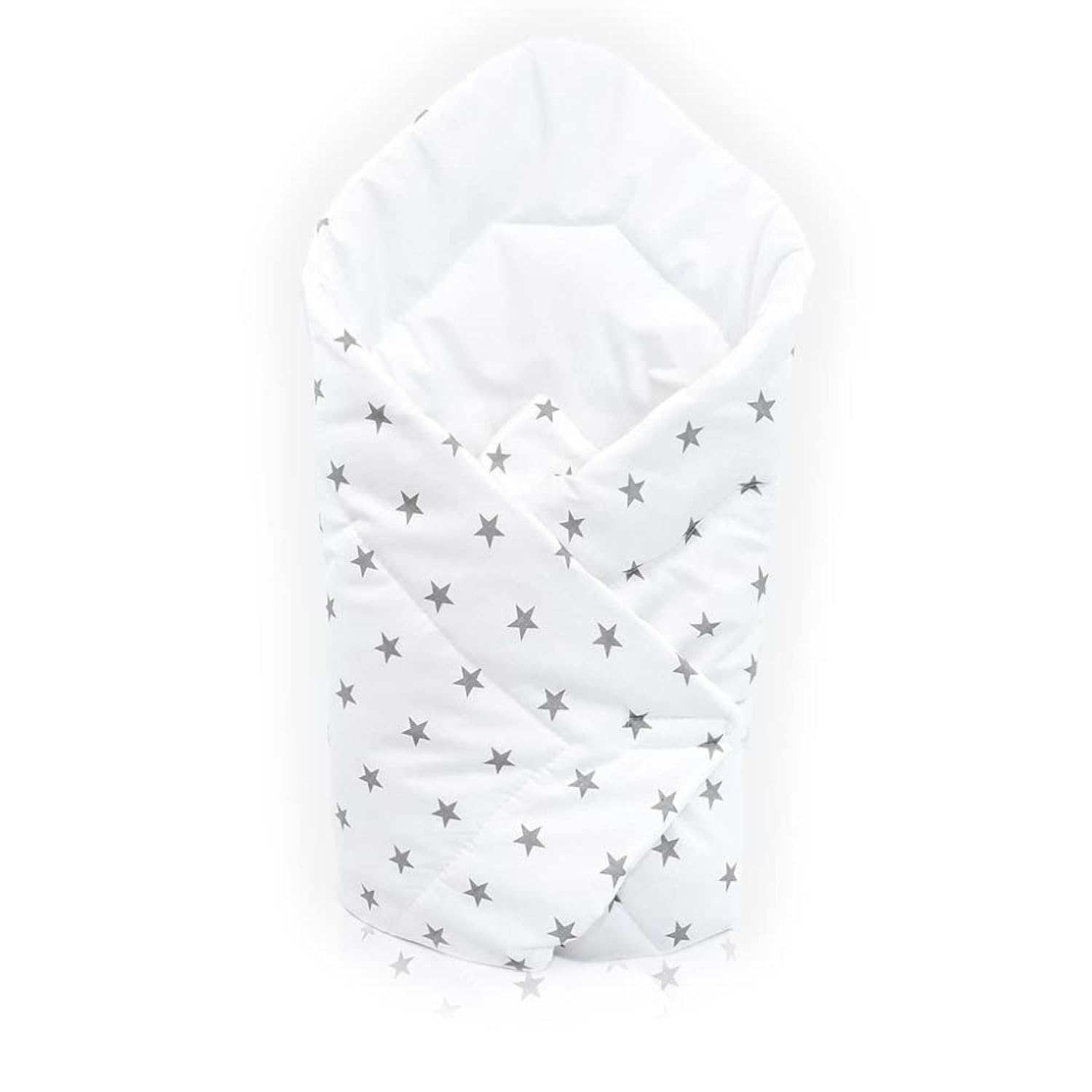 Babymam Baby Swaddle Wrap Infant Bedding Blanket/Cotton Newborn Duvet Quilt Envelope 0 to 3 Months (Grey stars on white background)