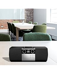 Philips Portable Micro Hi Fi sistema de sonido de música, reproductor de CD, MP3 CD, CD y CD R RW, Mega Bass Dinámico Stereo Boost Altavoz, Entrada Directa USB, y Radio FM, Diseño Compacto,