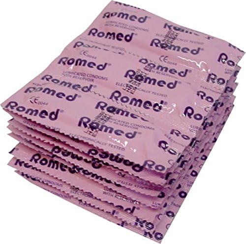 Condoms with lubricant and reservoir made of natural latex natural colours from Romed