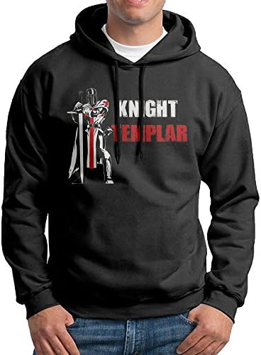 Templar Knight Men's Black Adult Pullover Hooded Sweatshirt