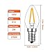 HzSane 2W LED Filament C7 Night Light Bulb, 2700K Warm White 200LM, E12 Candelabra Base Lamp C7 Mini Torpedo Shape, 15W Incandescent Replacement, Refrigerator Bulb, Non-dimmable, 4 Pack