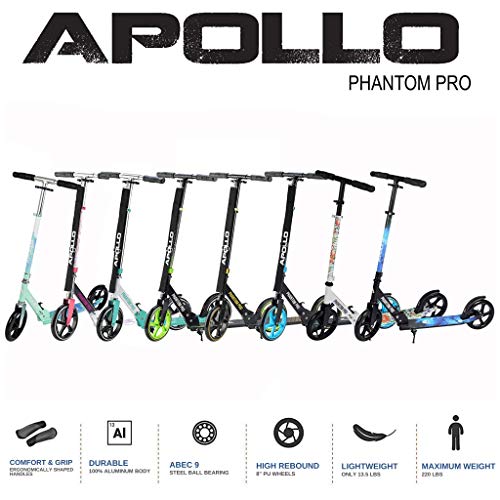 Apollo XXL Wheel Scooter Phantom Pro City Scooter, Foldable Street