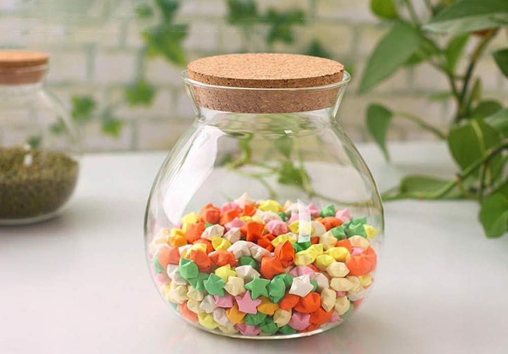 1PCS 500g 17oz Clear Round Glass Jar with Wood Cork Stopper Large Capacity Airtight Food Storage Container for Candy Tea Cookies Nuts Snack Dry Flowers Kitchen Pantry Organization - Image 4