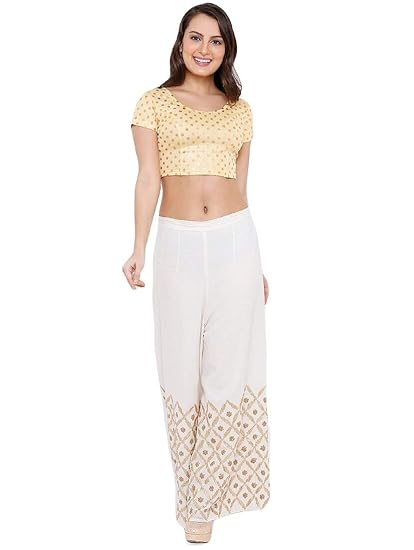 Women Cotton Banarasi Polka Dot Strechable Readymade Blouse