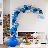 XmasExp 16FT Party Balloon Arch & Garland Kit - 97 Pieces Diamond Blue & Pearl White Jumbo Size Latex Balloons with Accessories