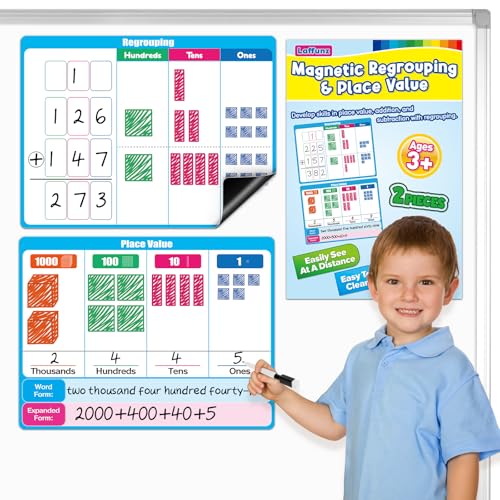 Laffunz Giant Magnetic Place Value Chart Base Ten Blocks Math Manipulatives at Amazon