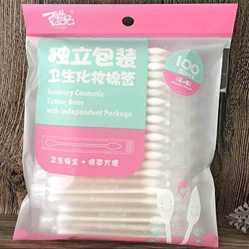 Individual Packaging Makeup Cotton Swabs 100pcs Double Tipped Versatile Cotton Tipped Applicators for Festival Gift - Thumbnail 3