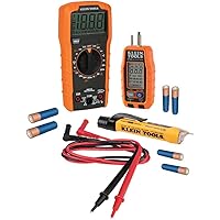 Klein Tools 69355 Digital Multimeter Premium Electrical Test Kit with Non-Contact Voltage Tester, Receptacle Tester, Test Lea