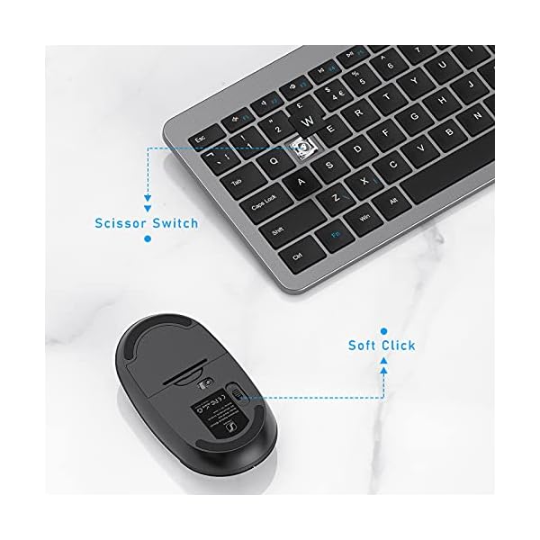 Seenda-Wireless-Keyboard-and-Mouse-Full-Size-Keyboard-and-Mouse-Set-Low-Profile-Compact-Wireless-Mouse-and-Keyboard-for-WindowsComputerPCLaptop-Space-Grey Seenda Wireless Keyboard and Mouse, Full-Size Keyboard and Mouse Set, Low Profile Compact Wireless Mouse and Keyboard…