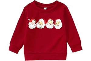AG AGUU Christmas Sweatshirt for Toddler Boys Girls Santa Claus Head Pullover Shirt Crew Neck Tops Long Sleeve Winter Clothes