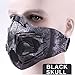 ISKUKA Anti Dust Masks Anti Pollen Allergy Fitness Mask for Cycling Racing All Outdoor Activities (Black Skull)