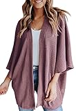 YIBOCK Women's 3/4 Batwing Sleeve Kimono Cardigans