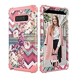 Galaxy Note 8 Case,CASY MALL 3-Layers Heavy Duty Hybrid Full-Body Protect Case for Samsung Galaxy Note 8 2017 Release Flower