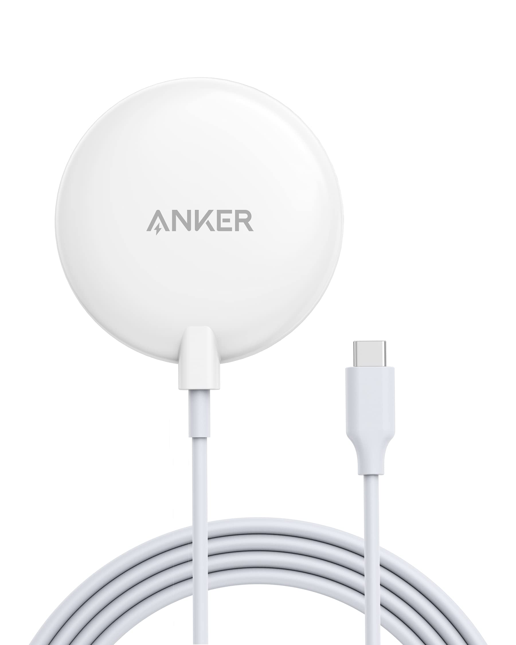 Anker Wireless Charger, Magnetic Pad with 5 ft Built-In USB-C cable, 313 (Pad) Only for iPhone 13/13 Pro / 13 Pro Max / 13 mini/iPhone 12/12 Pro / 12 mini (No AC Adapter)