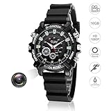 Hidden Watch Video Camera 16GB DVR Multifunctional Smart Wrist Waterproof Watch IR Night Vision with Cameras for Home Outdoor Loop Recorder HD 1080P