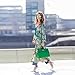 Women Boho Floral Print Long Kimono Cardigan Robe Coat Jackets with Tie Waist (L, Green)