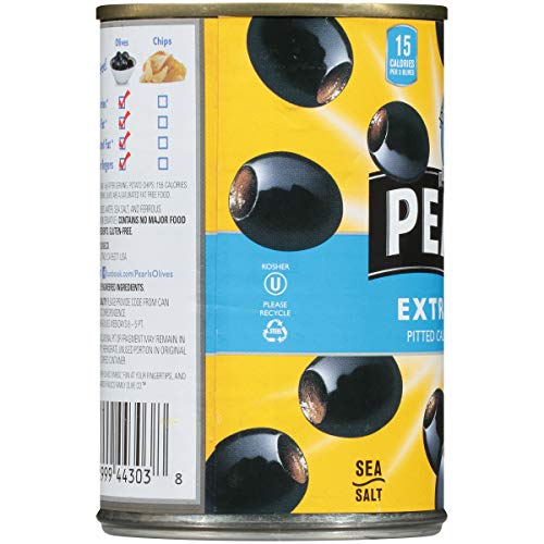 PEARLS 6 OZ. RIPE PITTED EXTRA-LARGE BLACK OLIVES, 12-CANS