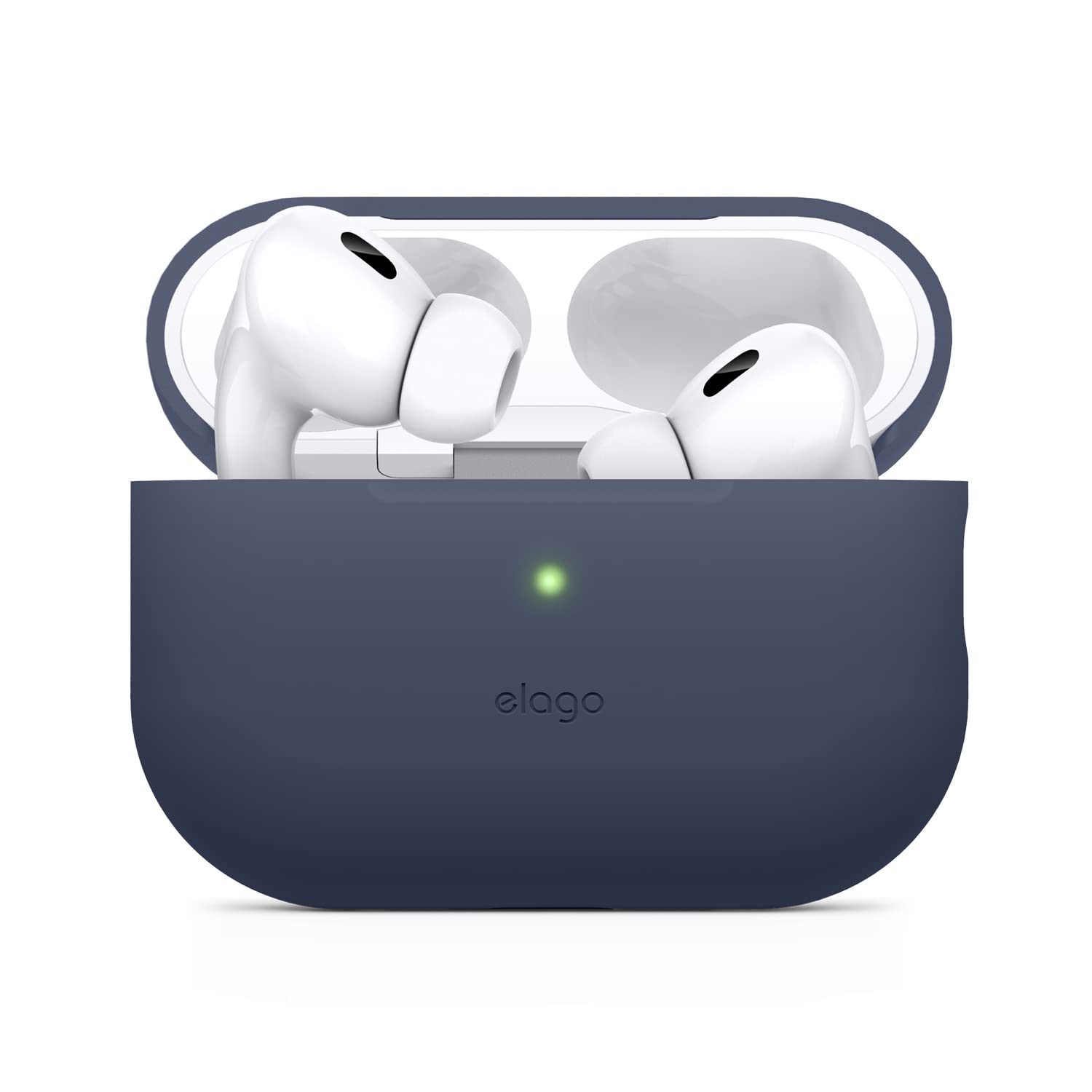 elago Silicone Case Compatible with Apple AirPods Pro 2nd Generation Case Protective Case, Front LED Visible, Supports Wireless Charging (Jean Indigo)