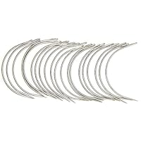 WIWAPLEX 20-70 Pieces Wig Making Pins Needles Set, Wig T Pins and C Curved Needles Hair Weave Needles for Wig Making, Blocking Knitting, Modelling and Crafts (20Pcs)