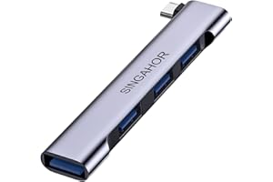 SINGAHOR USB C Hub, 4-Port USB Splitter, USB Hub for Laptop with 1 USB 3.0 Port and 3 USB 2.0 Ports for MacBook Air/Pro, iPad Pro, PC and More Type C Device