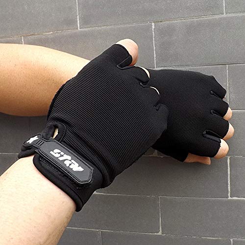 XOWRTE Mens Antiskid Cycling Bike Gym Winter Warm Fitness Sports Half Finger Gloves