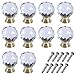 Mosong 10pcs 30mm Glass Clear Cabinet Knob Drawer Pull Handle Kitchen Door Wardrobe Hardware Used for Cabinet, Drawer, Chest, Bin, Dresser, Cupboard, Etc (Clear-Gold)