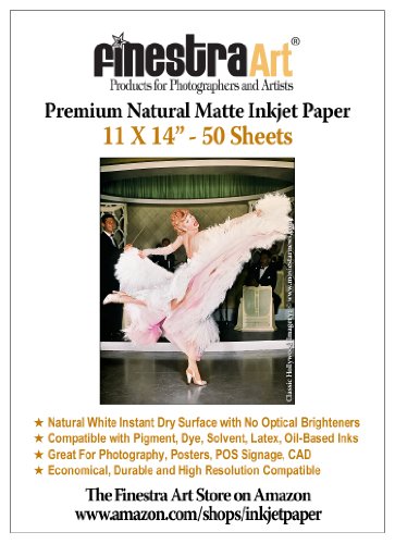11 x 14" 50 Sheets Natural Matte Inkjet Photo Paper 230gsm