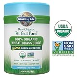 Garden of Life Vegan Green Superfood Powder - Raw Organic Perfect Whole Food Wheat Grass Dietary Supplement, 4.2oz (120g) Powder