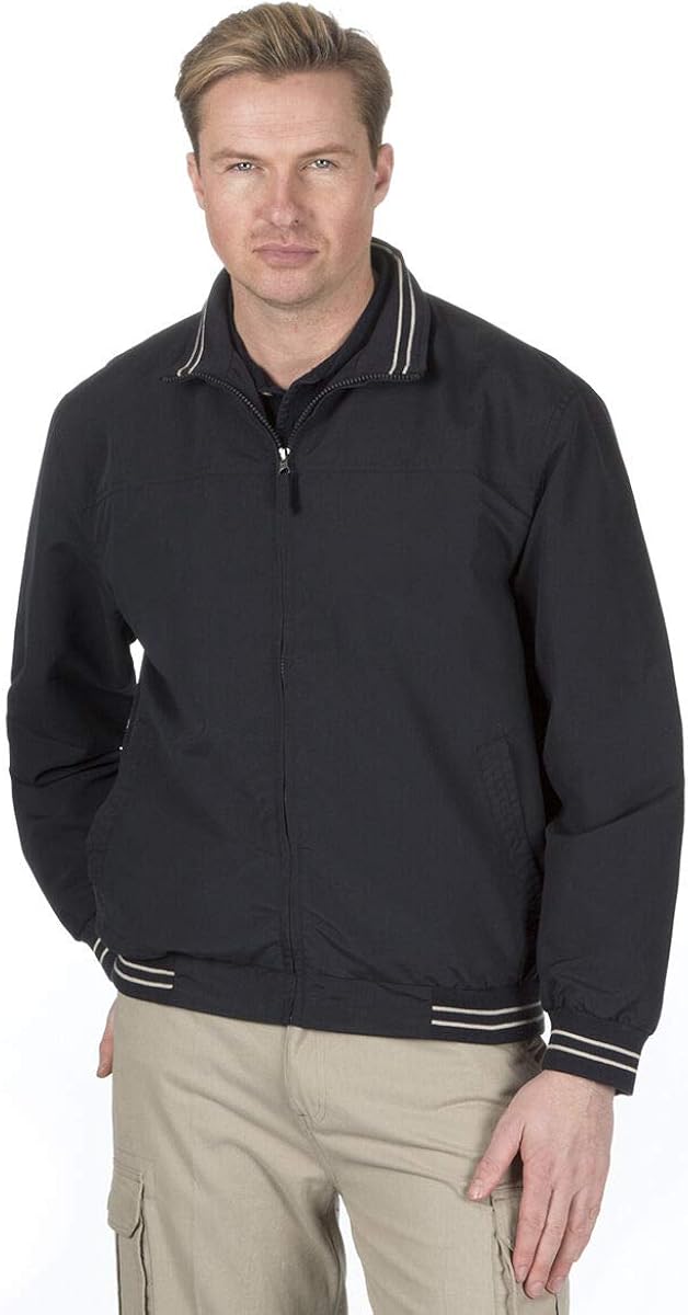 Men's Microfibre Bomber Jacket Classic Zip Up Summer Coat with